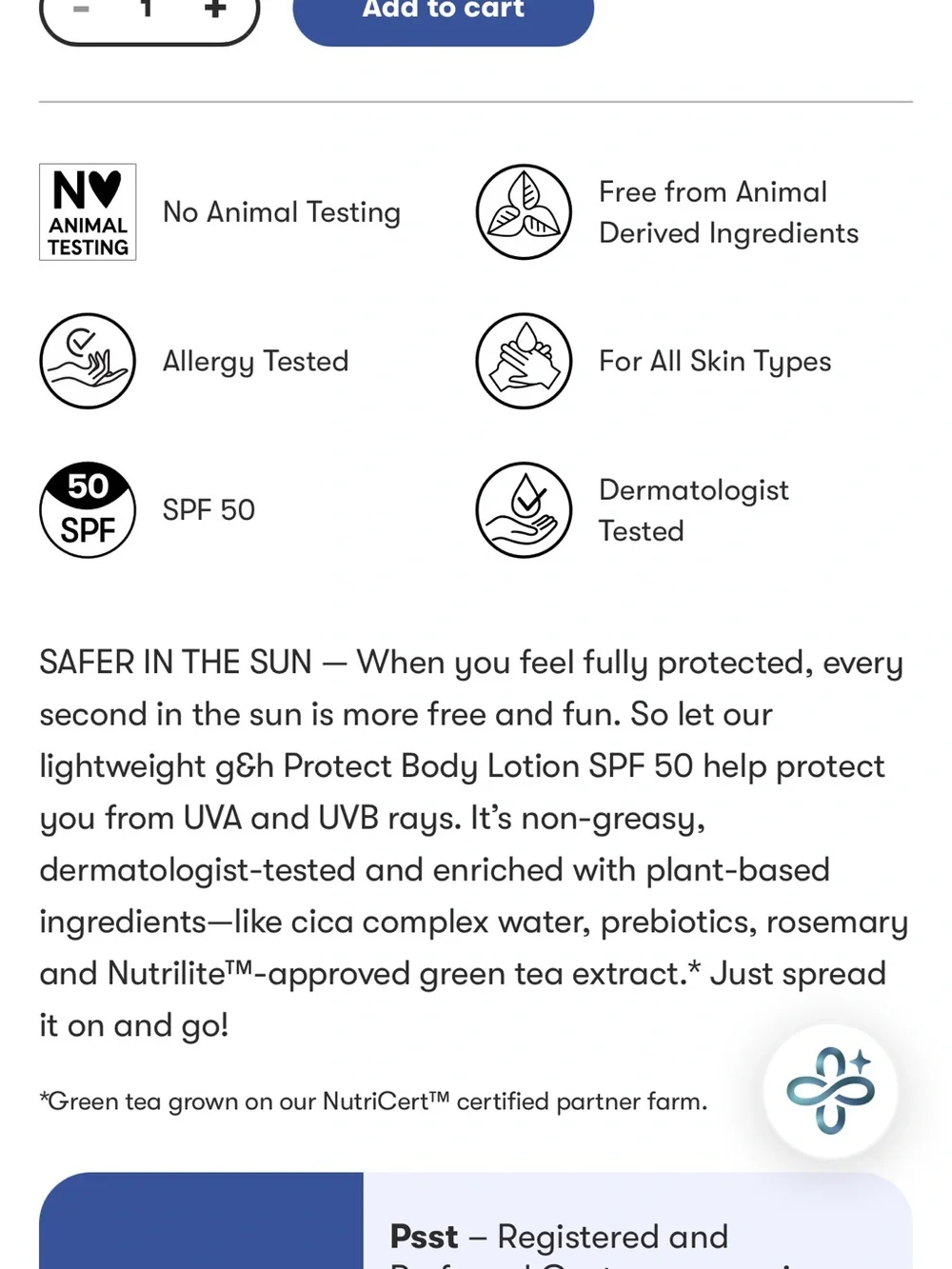 G&H Protect Body sunscreen Broad Spectrum SPF 50 - Blue